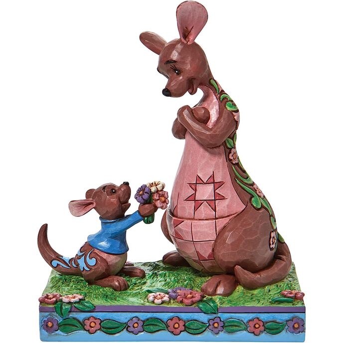 Enesco Jim Shore Disney Traditions Winnie The Pooh Roo Giving Kanga Flowers Figurine, 6 Inch, Multicolor
