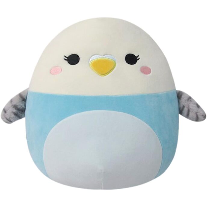 Squishmallows 14-Inch Tycho Blue and White Parkiet - Grote Ultrasoft Official Kelly Toy Plush